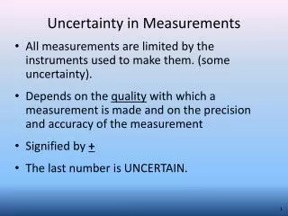 Uncertainty in Measurements