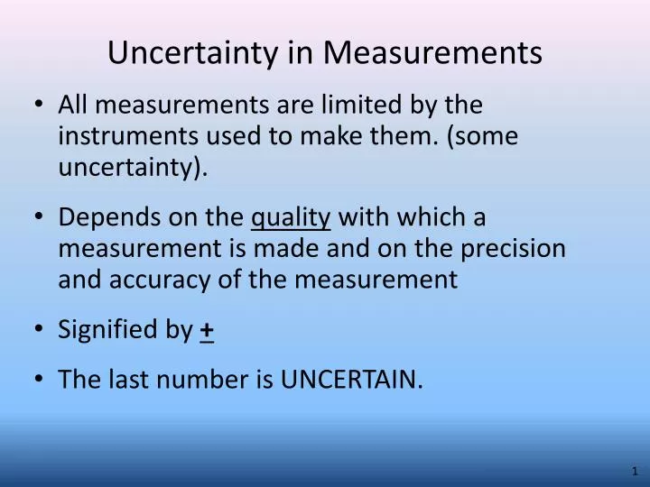 uncertainty in measurements