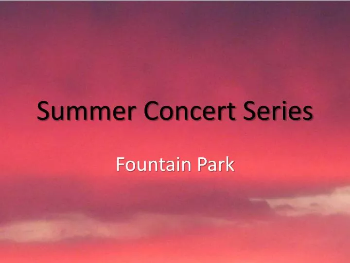 summer concert series