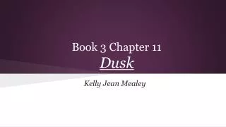 Book 3 Chapter 11 Dusk