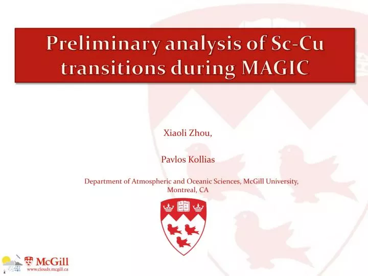 preliminary analysis of sc cu transitions during magic