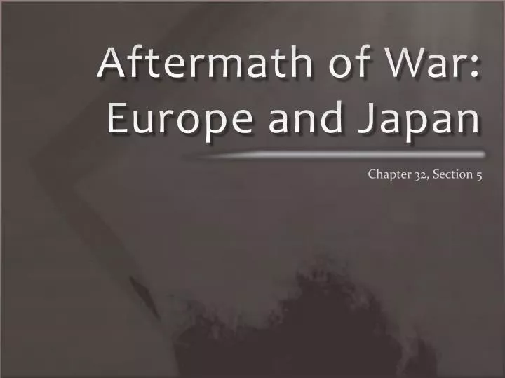 aftermath of war europe and japan