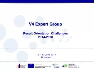 V4 Expert Group Result Orientation Challenges 2014-2020
