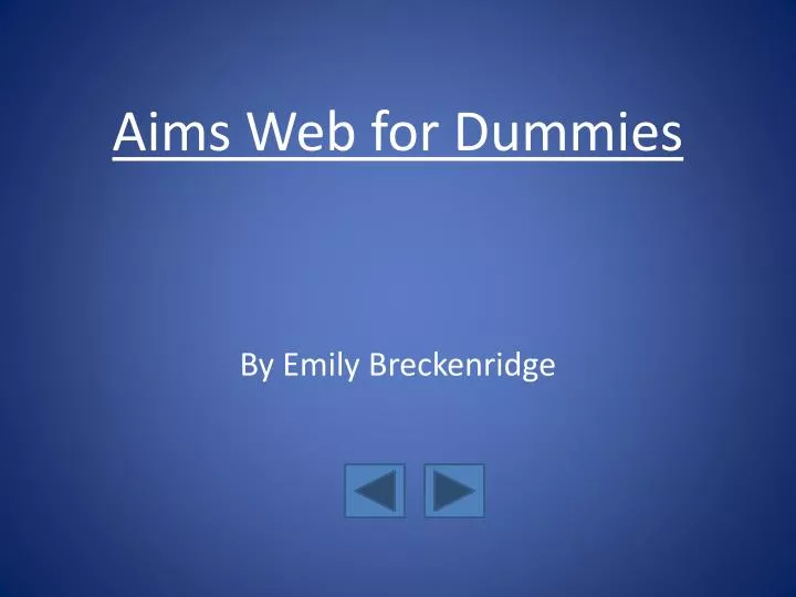 aims web for dummies