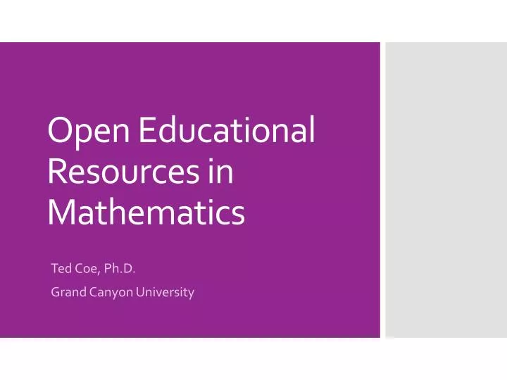 open educational resources in mathematics