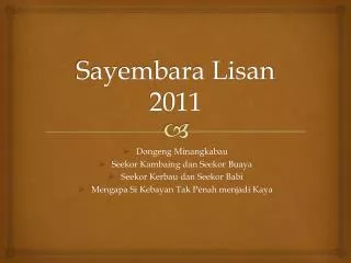 Sayembara Lisan 2011