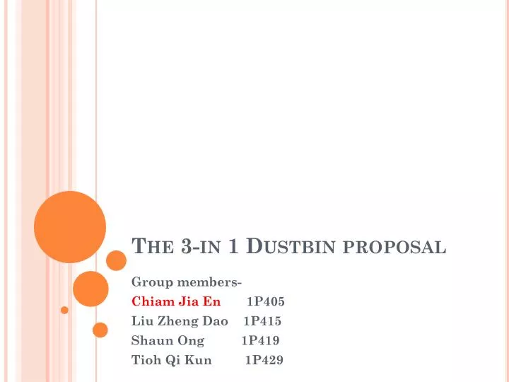 the 3 in 1 dustbin proposal