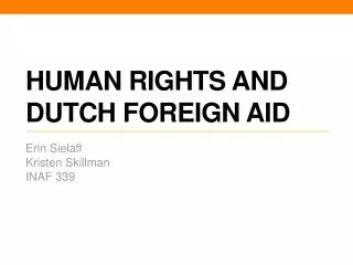 Human Rights and Dutch Foreign Aid