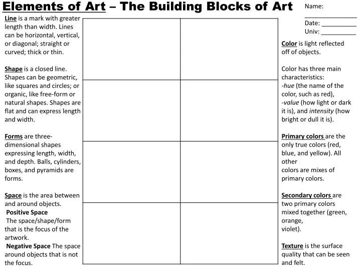 elements of art the building blocks of art