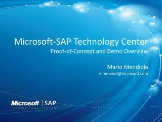 Microsoft-SAP Technology Center Proof-of-Concept and Demo Overview