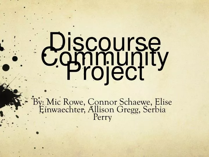 discourse community project