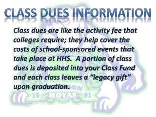 CLASS DUES INFORMATION
