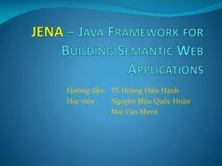 jena java framework for building semantic web applications