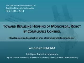 Yoshihiro NAKATA Intelligent Robotics Laboratory