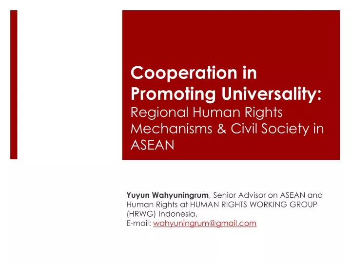 cooperation in promoting universality regional human rights mechanisms civil society in asean