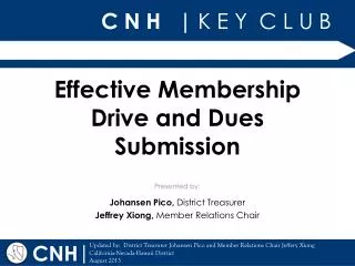 Effective Membership Drive and Dues Submission