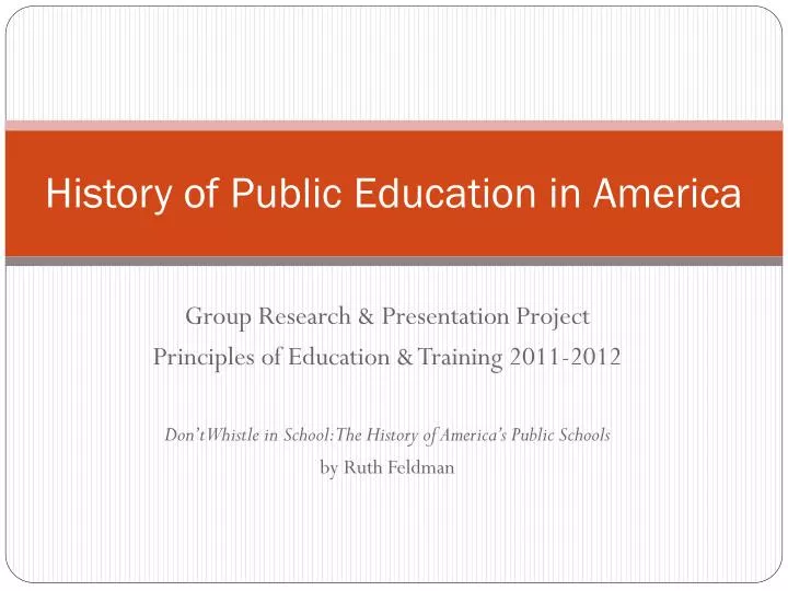 history of public education in america