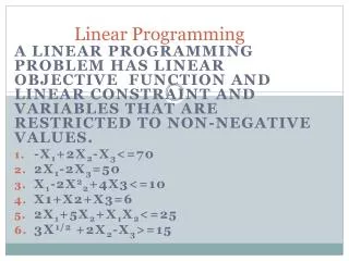 Linear Programming