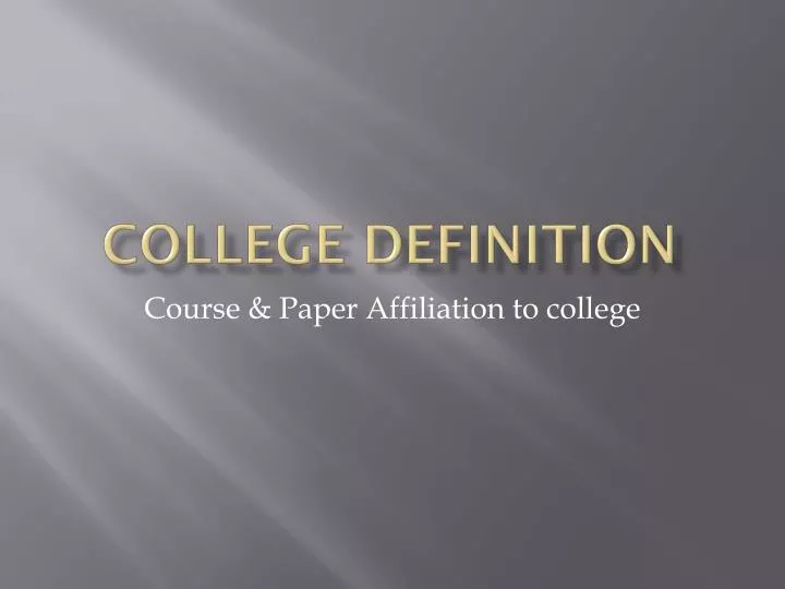 college definition