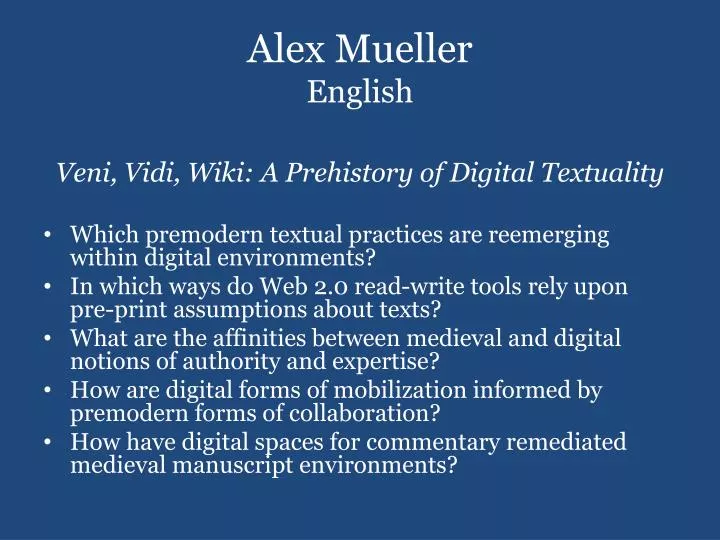 alex mueller english