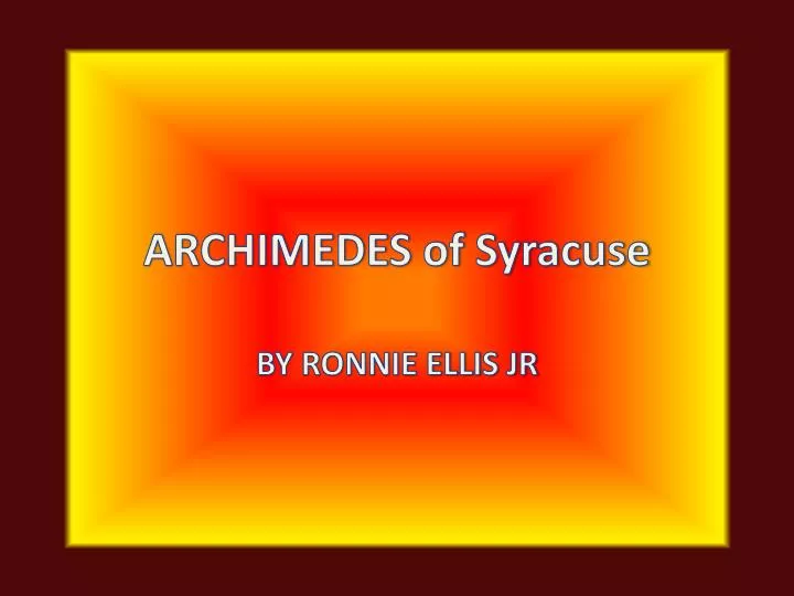 archimedes of syracuse