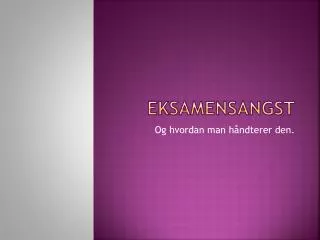 eksamensangst