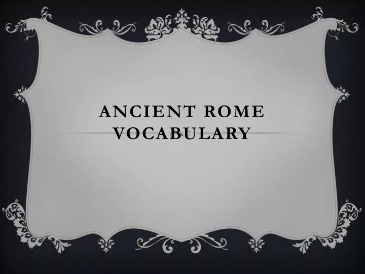 ancient rome vocabulary