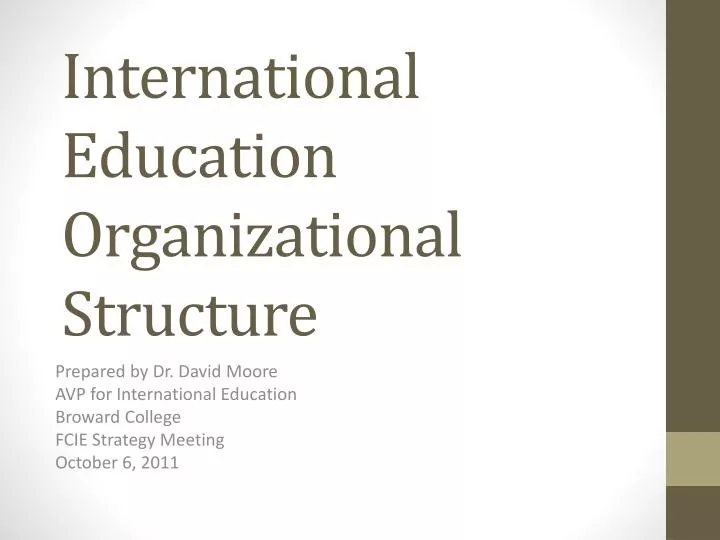 international education organizational s tructure