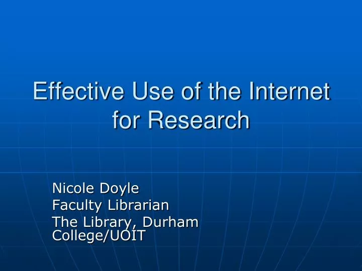 effective use of the internet for research