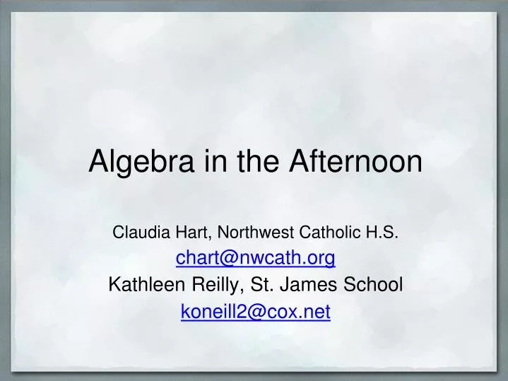 algebra in the afternoon