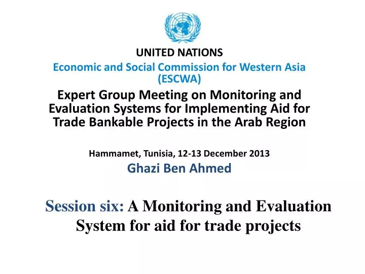 session six a monitoring and evaluation system for aid for trade projects