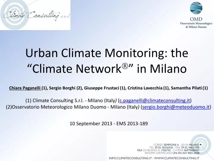 urban climate monitoring the climate network in milano