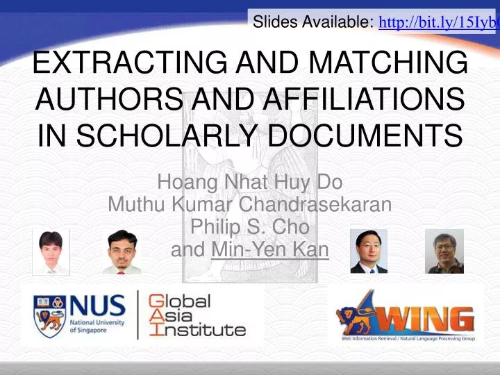 extracting and matching authors and affiliations in scholarly documents
