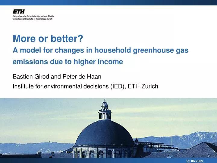 more or better a model for changes in household greenhouse gas emissions due to higher income