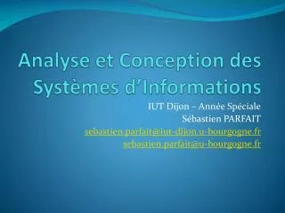 analyse et conception des syst mes d informations