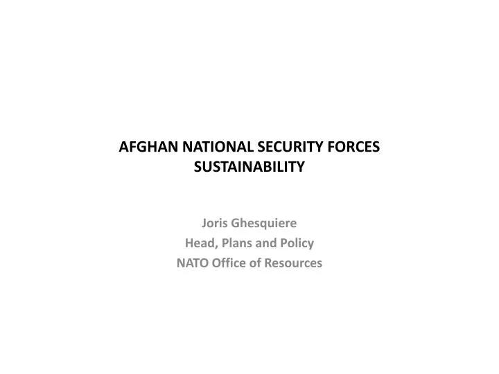 afghan national security forces sustainability