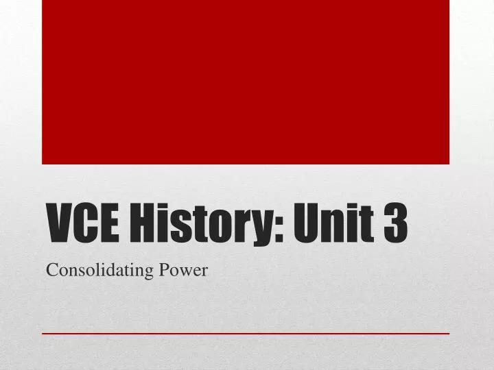 vce history unit 3