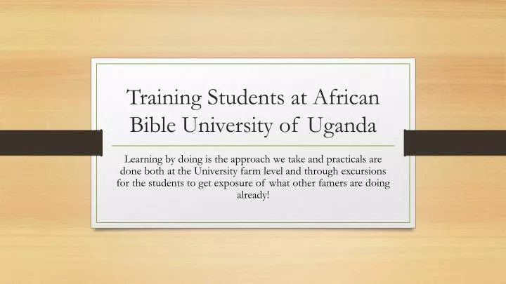 training students at african bible university of uganda