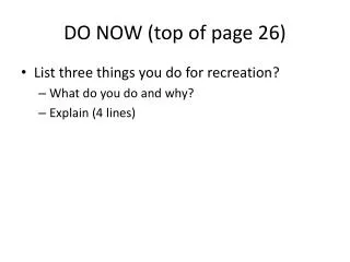 DO NOW (top of page 26)