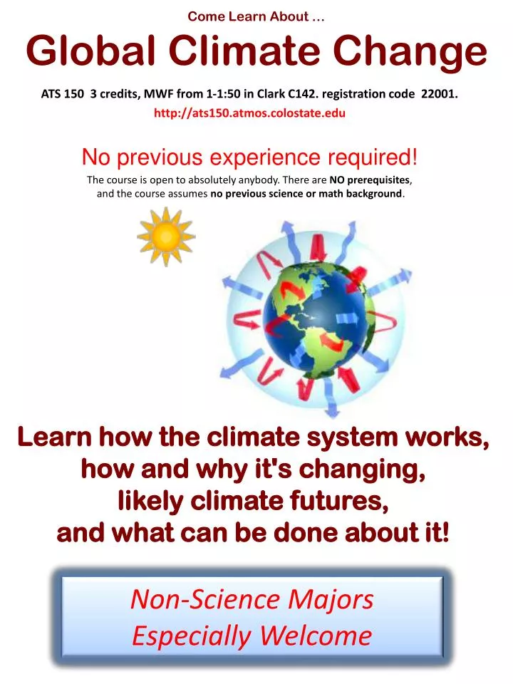 come learn about global climate change