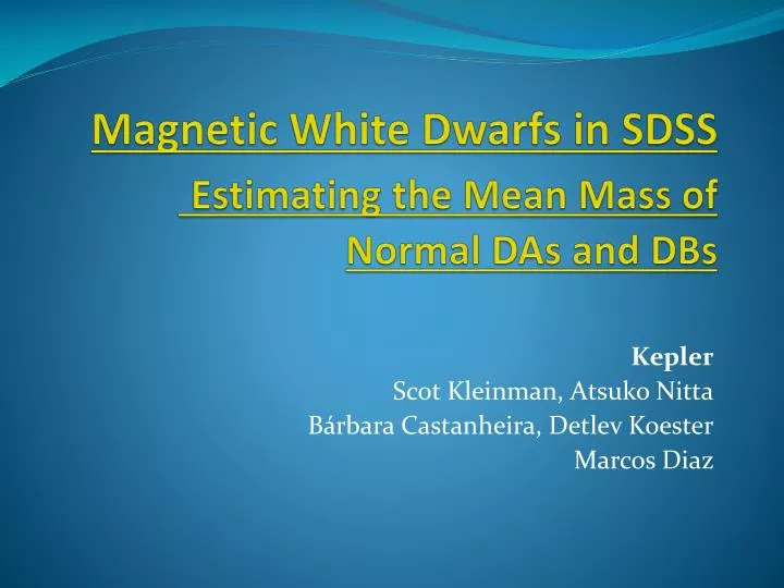 magnetic white dwarfs in sdss estimating the mean mass of normal das and dbs