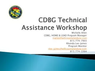 cdbg technical assistance workshop