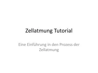 zellatmung tutorial