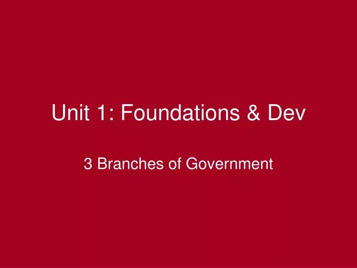unit 1 foundations dev