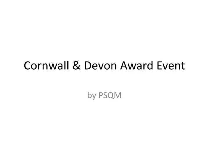 cornwall devon award event