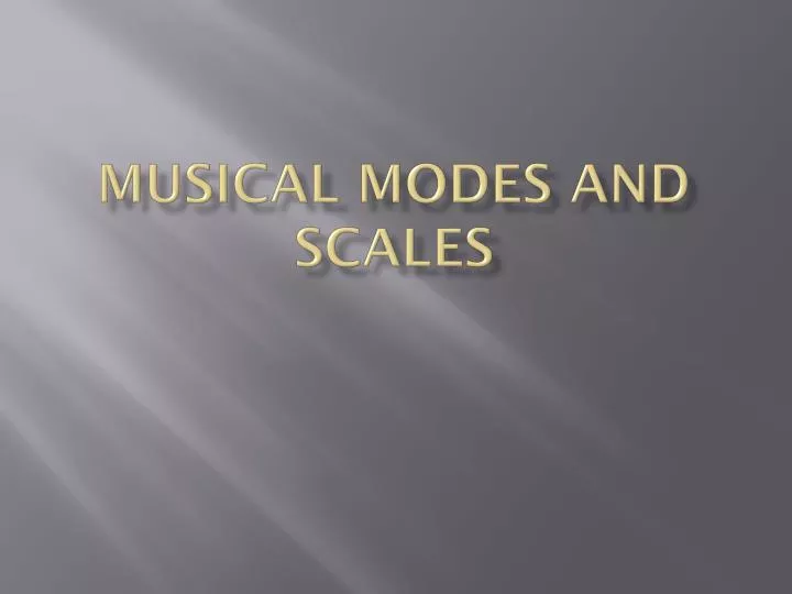 musical modes and scales