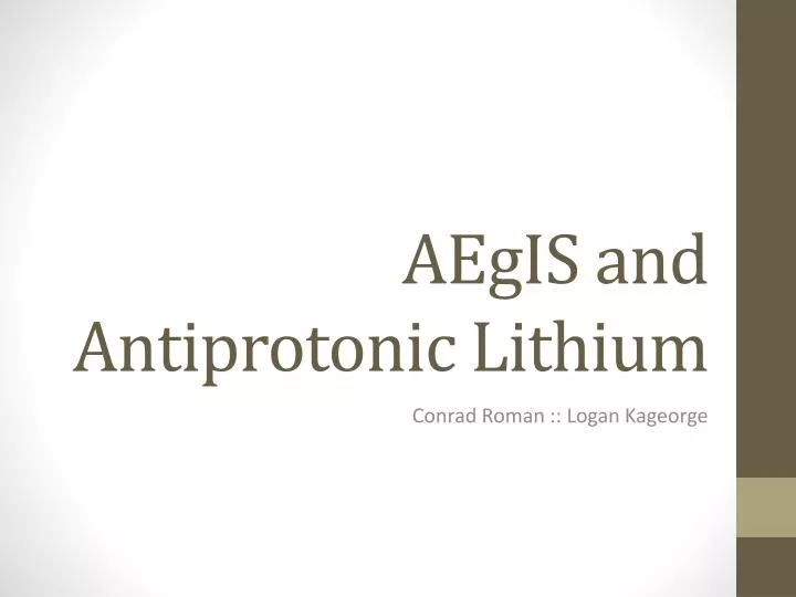 aegis and antiprotonic lithium
