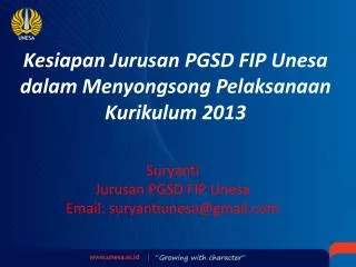 Kesiapan Jurusan PGSD FIP Unesa dalam Menyongsong Pelaksanaan Kurikulum 2013