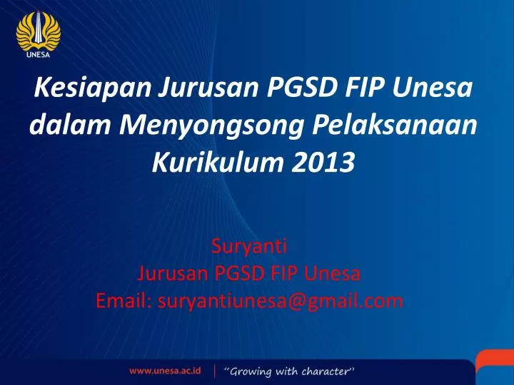 kesiapan jurusan pgsd fip unesa dalam menyongsong pelaksanaan kurikulum 2013