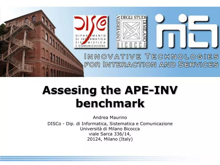 assesing the ape inv benchmark